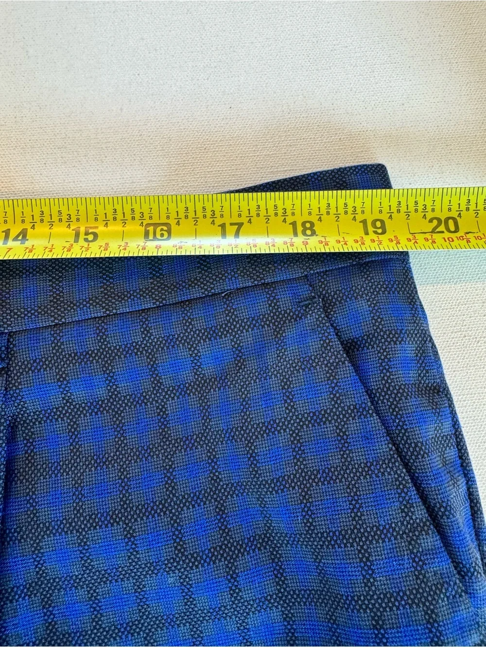 Statement Italy Mens 3‑Piece Suit - 44L Jacket/Vest, 40R Pants - Blue Check Wool
